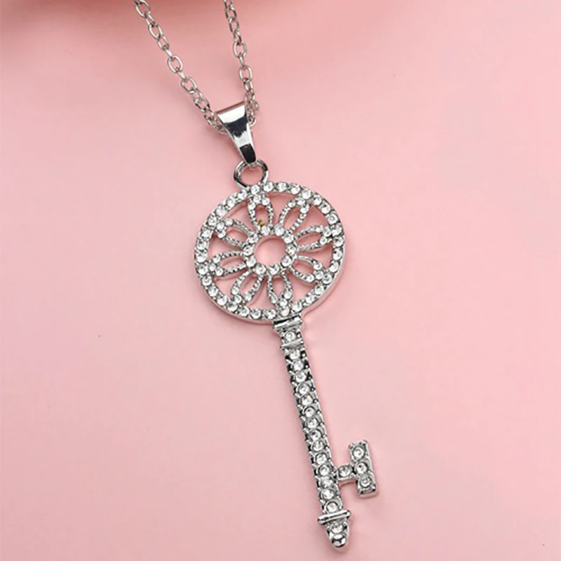 Buy 10 piece/lot Flower Key Pendant Necklace Women