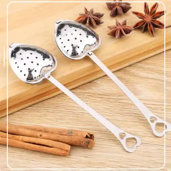 

Heart-shaped Tea Strainer Filter Stainless Steel Tea Strainers Handle Tea Soaked Knit Tea Ball With Hook Spice Making