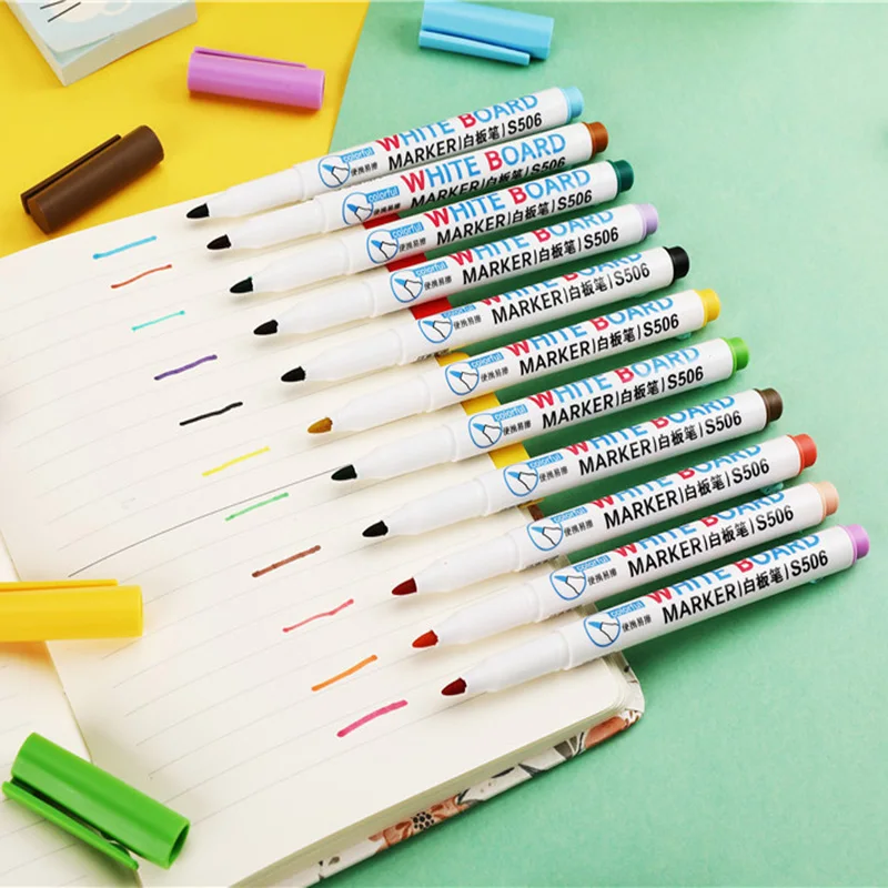 

8/12 colors High Quality Erasable whiteboard sharpie marker pen paint marker stationery supply plumones caneta 04417
