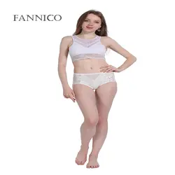 Fannic женский модный комплект нижнего белья чашка Ультра тонкий хлопковый комплект нижнего белья пусть женщина сексуальный белый кружевной