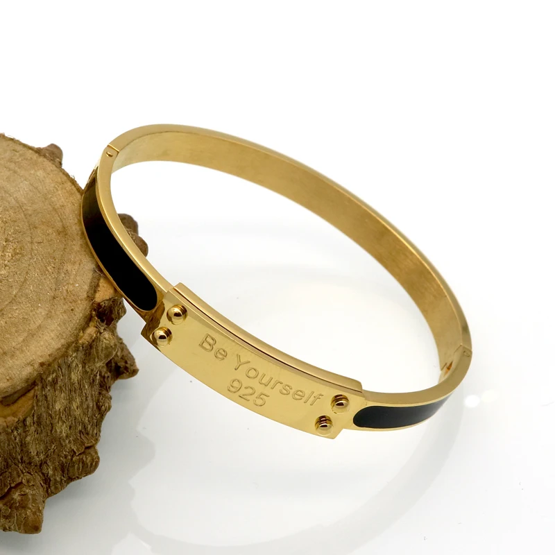 Браслеты манжеты и обручи золотого цвета с надписью Be Yourself|bracelet brand|bracelet fashionbrand