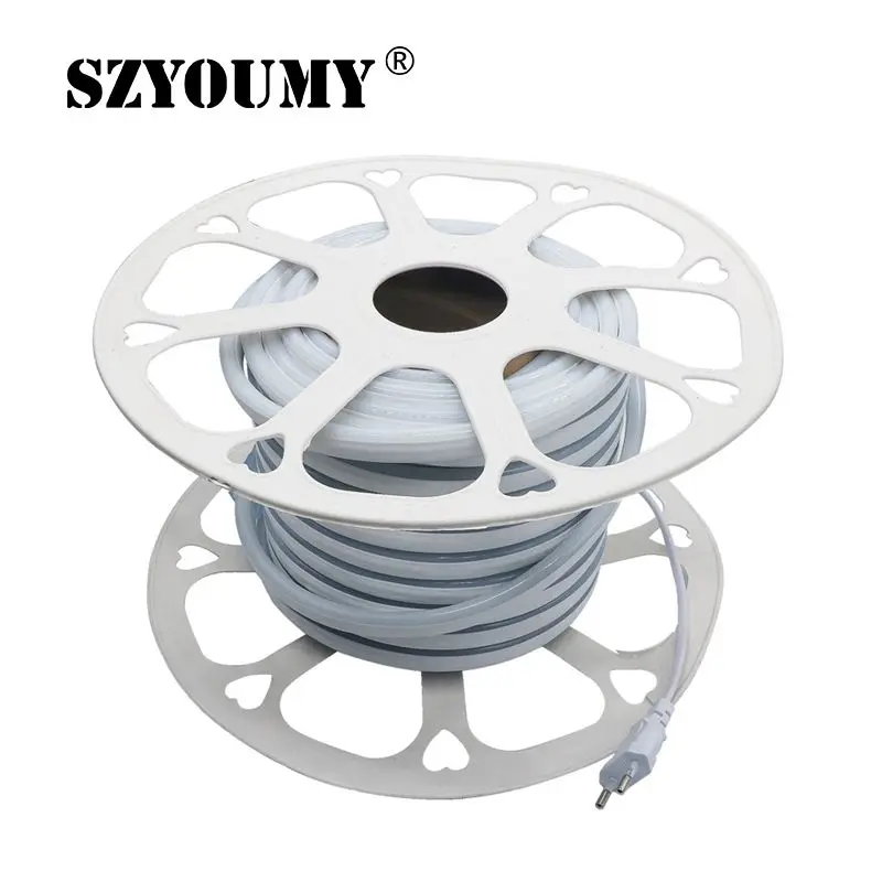 #cheap 220V 12V Neon Led Strip 2835 120 Leds M IP65 Waterproof Outdoor Flexible LED Neon Tube Ribbon Light With EU Power Adapter