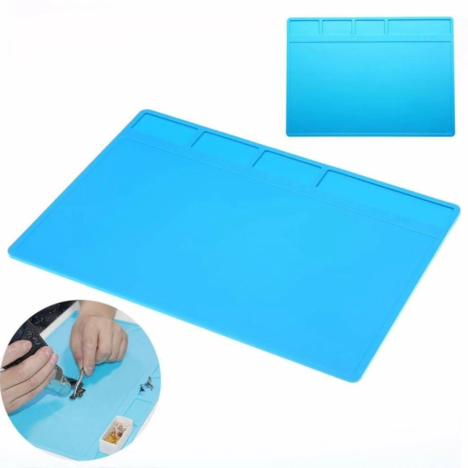 28x20cm Heat Insulation Pad Silicone Mat Maintenance Platform for BGA Phone Repair Anti-static Pad Soldering Station Desk Mat