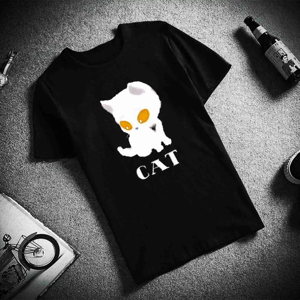 Новая футболка из хлопка, Kawaii Cat Harajuku, эстетический принт, топы с короткими рукавами и футболки, модная повседневная футболка, одежда унисекс - Цвет: 6