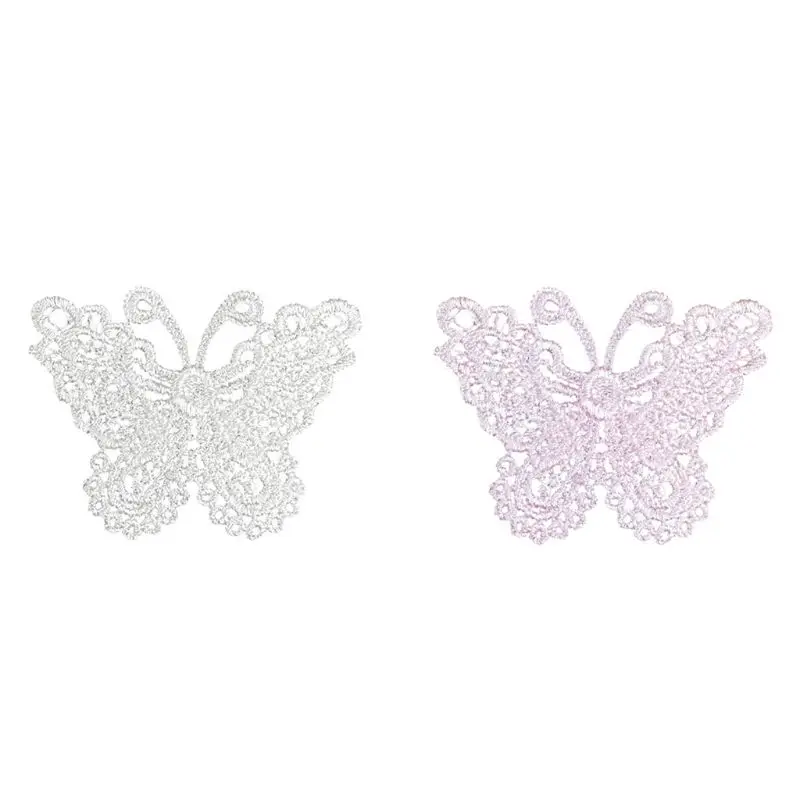 

10 Pcs Vintage White/Pink Lace Trims Beautiful Butterfly Embroidery Applique Flower Sewing Accessories DIY Craft Dress Decor