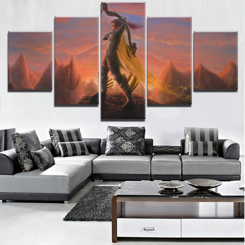 Canvas HD Prints Pictures Wall Art 5 Pieces DotA 2 Painting Game Role Home Decoration Modular Poste