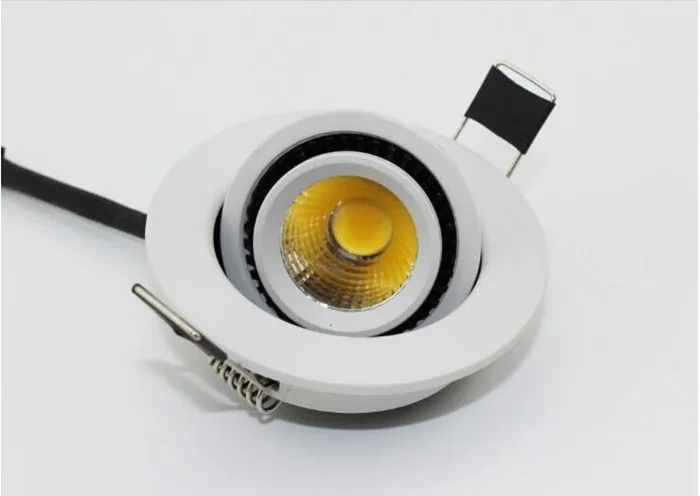 Recessed LED Downlights AC85-265V 5W 7W  12W 15W 20w Round COB Ceiling Lamp Warm/Cold White 360 Degrees Rotation Home Lighting downlighter