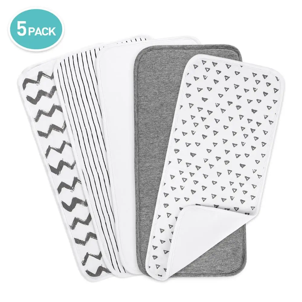 

5 Pieces Baby Burp Cloths 100% Organic Cotton Bibs Baby Burp Cloths Newborns Soft Absorbent Towel Burping Rags Shower Gift Set