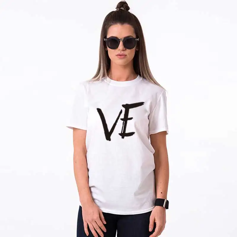 Color18 Mr mrs/парные футболки для влюбленных, одежда для жены, Одежда harajuku, одинаковая Женская одежда с надписью love camisetas verano mujer, летняя одежда - Цвет: Color18