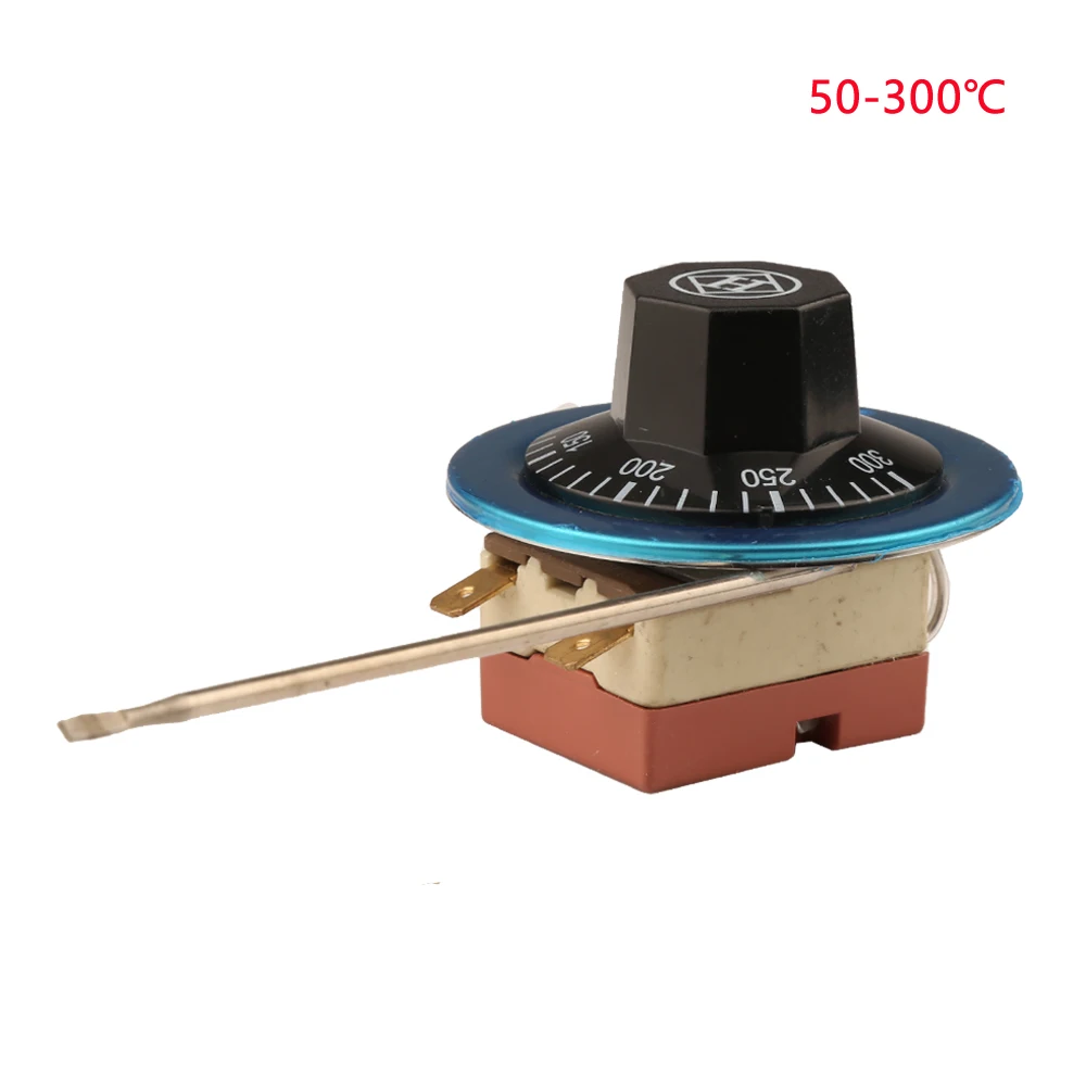 

50-300 Degrees Celsius Capillary Dial Thermostat 2-pin Tempering Switch Adjustable Temperature Controller Thermal Protector