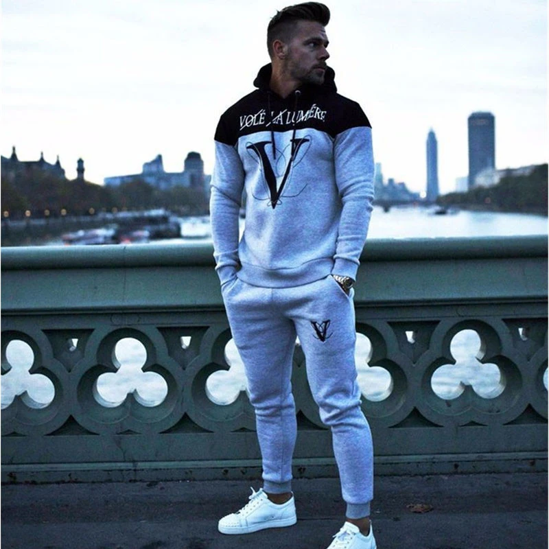 Suit Sport Clothing Set Running Jogger Tracksuit (9)