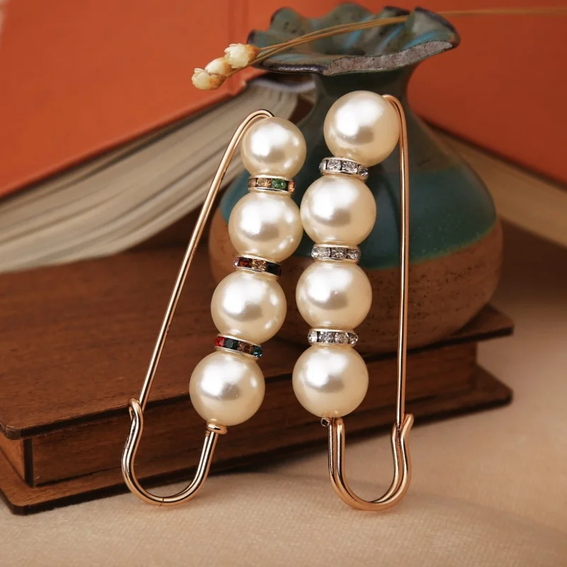 

Big Beads 8 Chakra OneckOha Simulated Pearl Brooch Pin Dress Rhinestone Decoration Buckle Pin Jewelry Brooches For Men Women