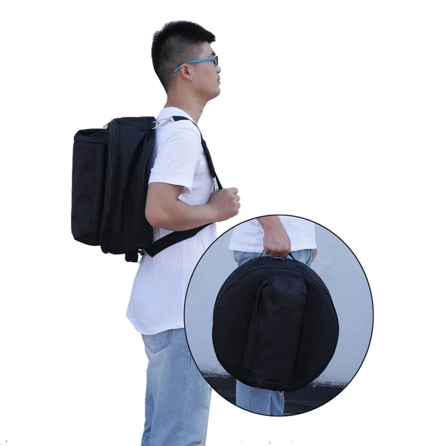 Durable Black Snare Drum Bag Backpack - Fits 14 Inch Drums, With Shoulder Straps & Outside Pockets