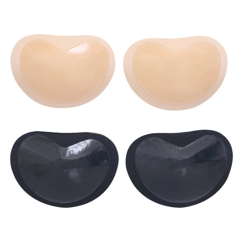 1 Pair Sexy Nipple Cover Pasties Silicone Inserts Breast Pad Women Self Adhesive Push U Black 