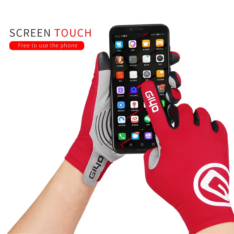GIYO спортивные перчатки с сенсорным экраном и длинными пальцами, гелевые спортивные перчатки для велоспорта для женщин и мужчин, перчатки для велоспорта, MTB, шоссейные перчатки для езды на велосипеде, гоночные перчатки