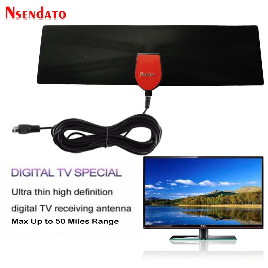 

470-862MHz HDTV Digital Indoor& Outdoor Ultra Thin TV Antenna Receiver 1080 4K 25 Miles Range Amplified Signal Booster Reception