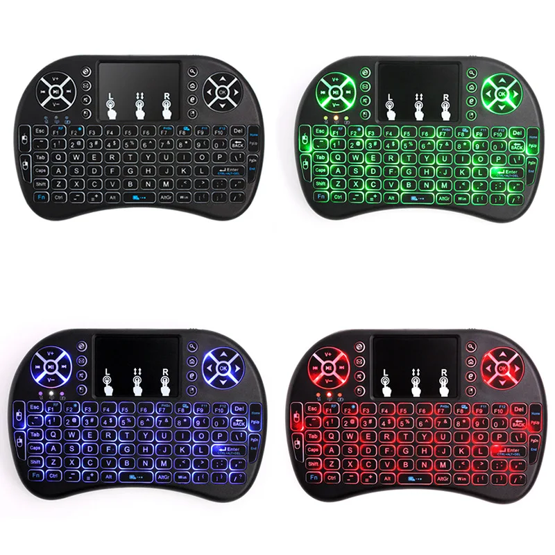 2 4G Беспроводная клавиатура Air Mouse Touchpad дистанционное управление Мини Подсветка с