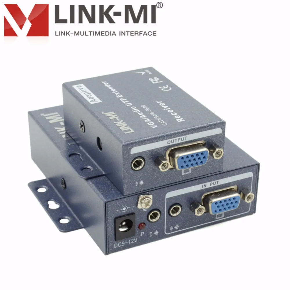 LINK-MI LM-101TR 100 м VGA удлинитель передатчик и приемник с поддержкой стерео аудио локальные и удаленные VGA мониторы RJ45 UTP