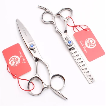 

6.0" Japan 440C Purple Dragon Professional Human Hair Scissors Hairdressing Cutting Scissors Thinning Shears Style Tools Z9021D