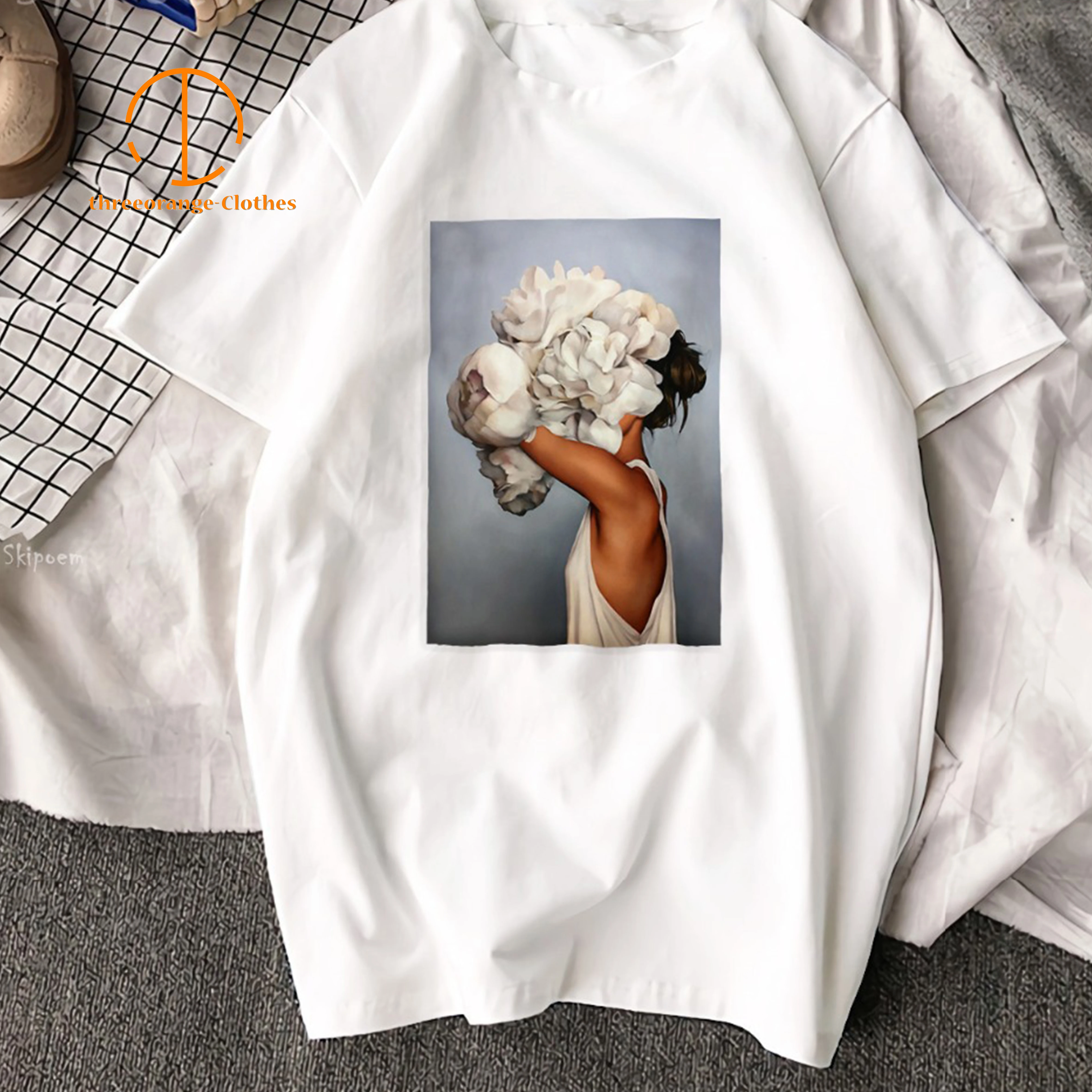 

New Harajuku Aesthetic Fashion Short Sleeve Pure TShirt Surreal Artwork Printed Top Tees Casual O Neck T-Shirt Unisex TShirt