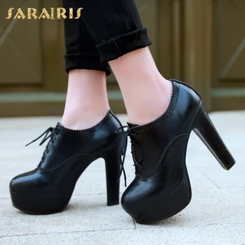 

SARAIRIS 2018 Dropship Plus Size 31-47 Platform women's Shoes Pumps Woman Fashion High Heel Round Toe Woman Shoes Summer