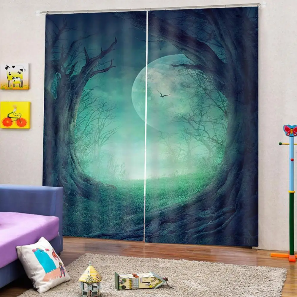 customize Moon 3D Curtains For Living room Bed Office home and garden top seller | Дом и сад
