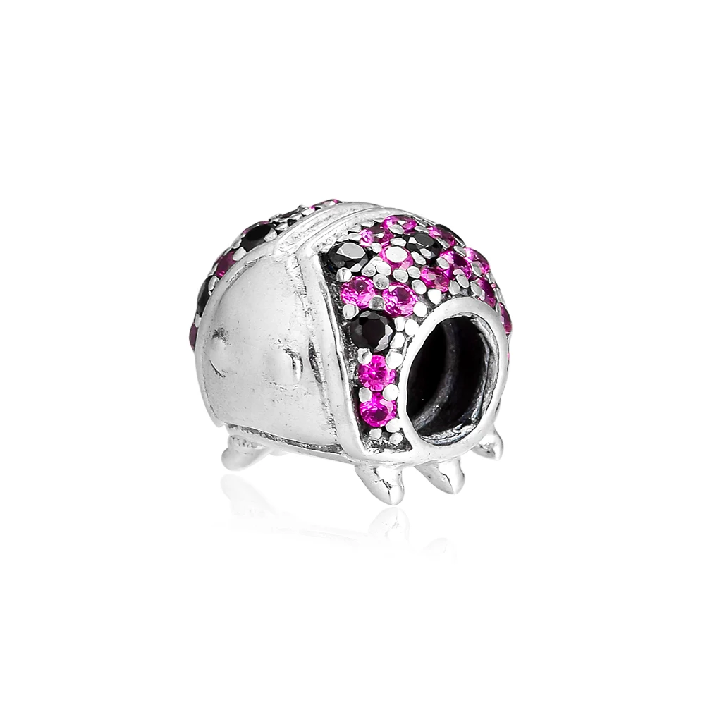 

Beads Ladybird Pave 100% 925 Sterling Silver Mixed Cz Charm Beads for Jewelry Making Fit Charms Bracelets & Necklaces DIY PF170
