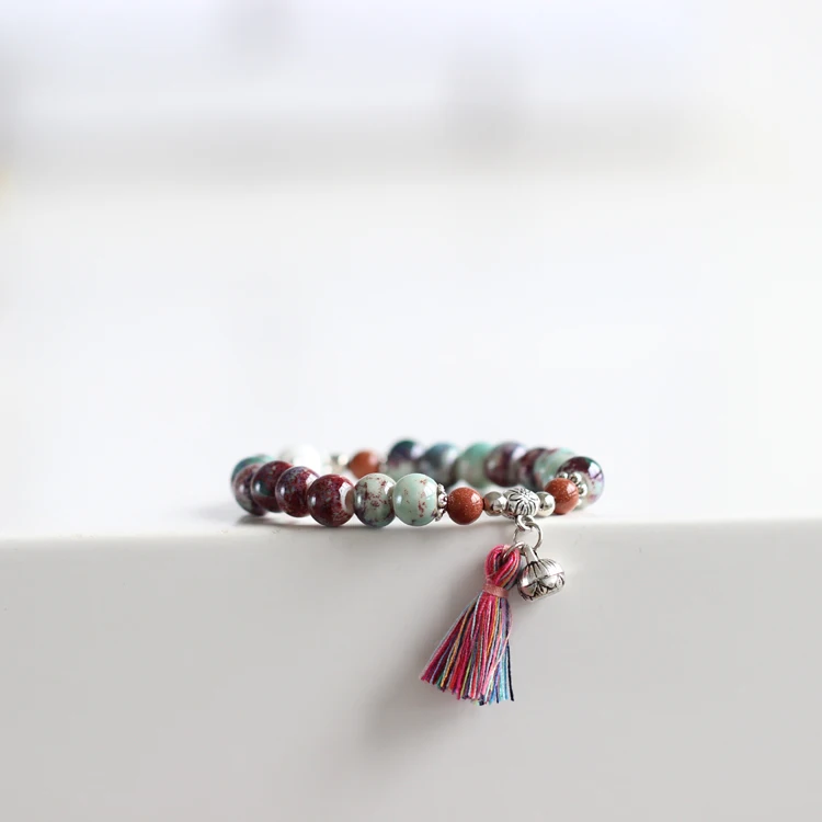 

Fashion Delicate Hand-Woven Ceramic Beads Bracelet Originality Chinese Style Bracelet Adorn Article Free Shipping #1035