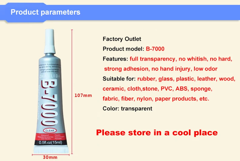 B-7000 клей 3 мл 15 мл 25 мл Многоцелевой Клей 50 мл 110 мл клей эпоксидная смола Diy ремесла стекло сенсорный экран ПВХ супер клей B7000