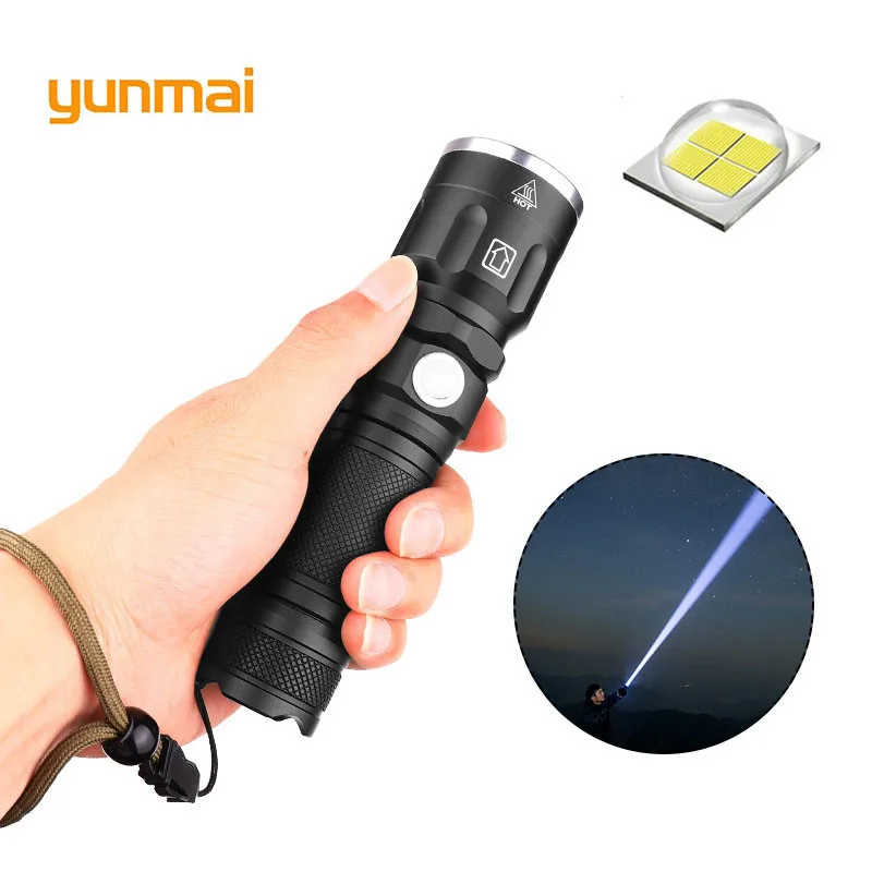 

yunmai Flashlight XH P50 LED 3 Modes USB Rechargeable 18650 Flashlight Zoomable Torch Lantern for Night Fishing Emergency Lamp