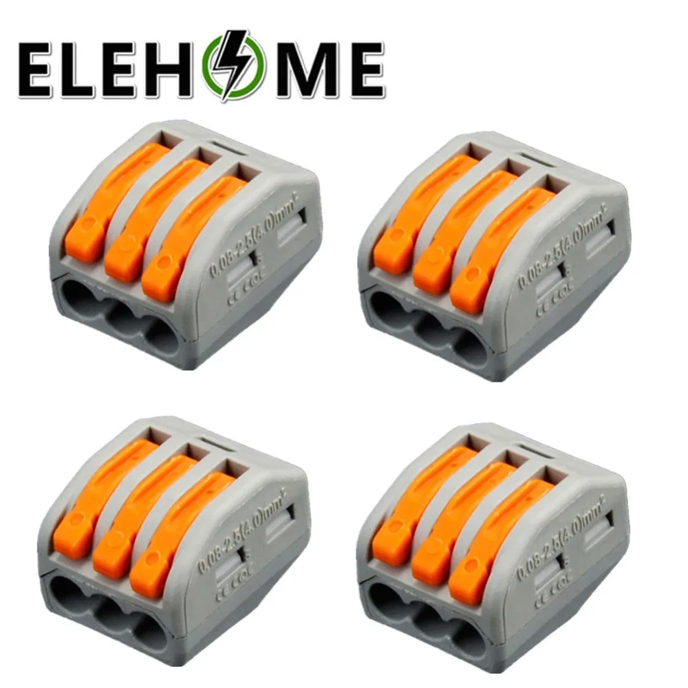 

10pcs 3 pin Connector PCT-213 PCT213 222-413 Universal Compact Wire Wiring Conductor Terminal Block Lever AWG 28-12 XF30