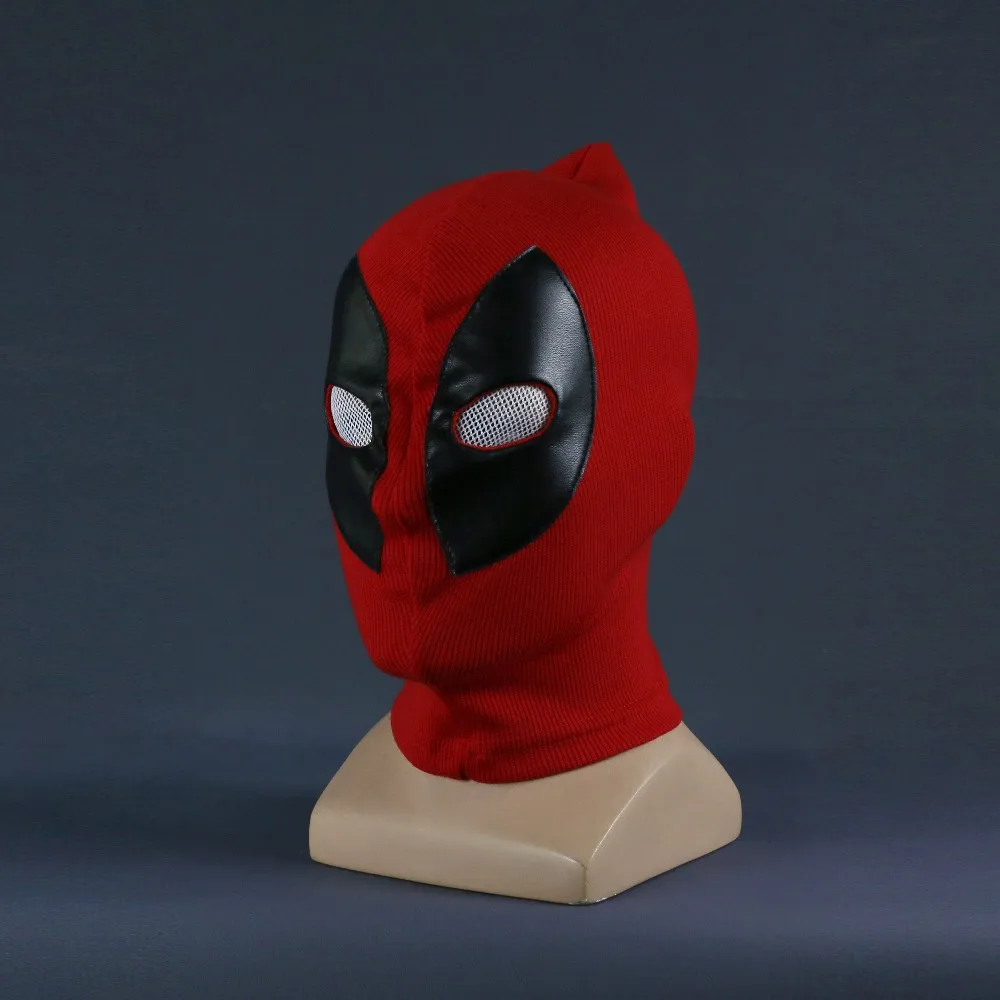 New Marvel Superhero Deadpool Mask Breathable Fabric Faux Leather Full Face Mask Halloween Cosplay Prop (2)