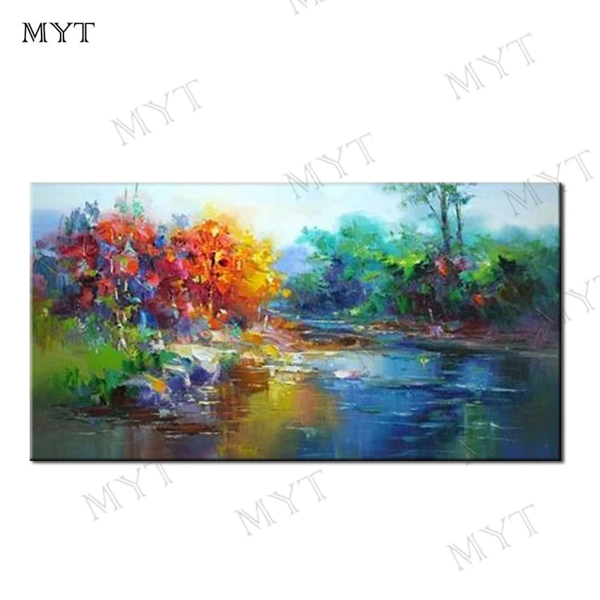 

MYT Oil Painting Tree Canvas Experienced Artist Handmade High Quality Abstract Pictures Painting For Wall Decoration No Framed