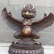 Xd 003426 тибетская красная медь, бронза позолоченная Крылатая статуя Будды