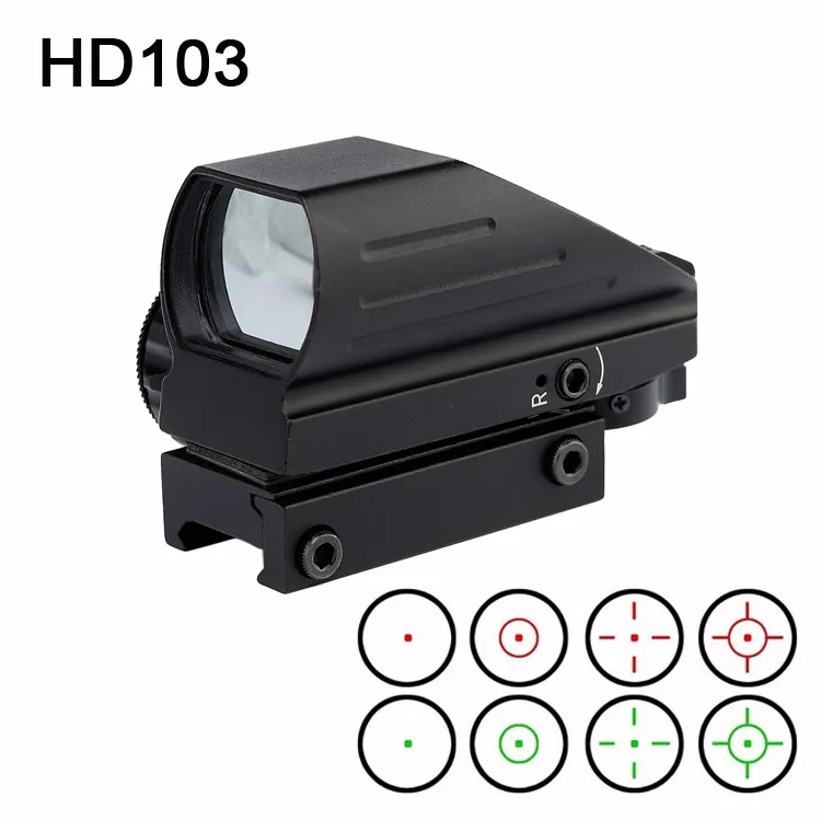 Vista para Airsoft Caça Óptica Compact Reflex Red Green Dot Sight Riflescope 4 Retículo Weaver 11mm Montagem Airsoft. Gun 1x22x33 3 Esporte e Lazer