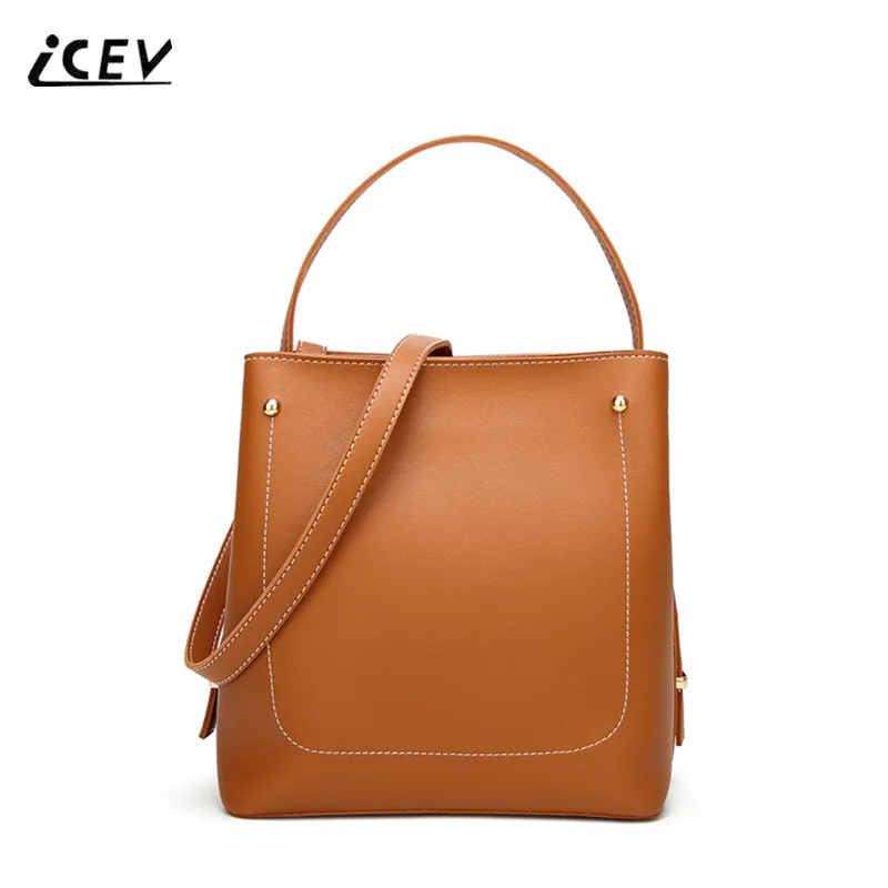 ICEV 2019 European Fashion Simple Women Leather Handbags Bag Handbags Women Famous Brands ...
