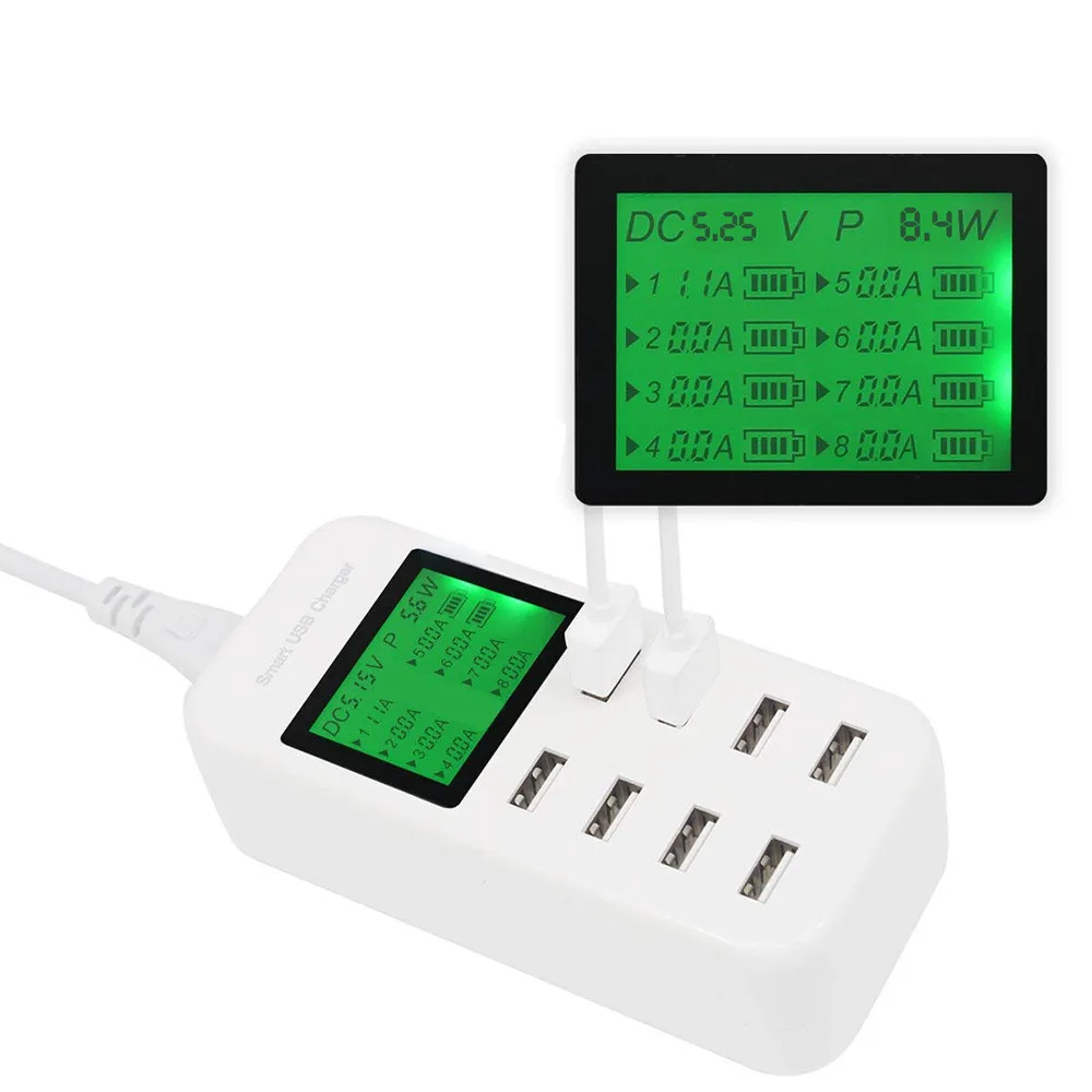 EPULA 8 портовый USB зарядное устройство Порт настольная зарядная станция с ЖК