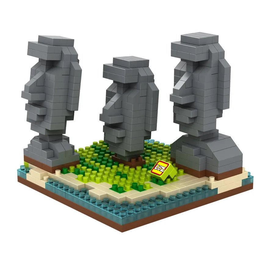 LOZ Diamant Blocs Ile De Paques статуя Праздничная архитектура Chili Assemblage de Construction Modele Jouets