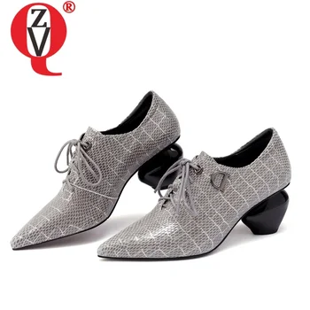 

ZVQ woman shoes 2019 spring new fashion sexy pointed toe handmade genuine leather woman pumps outdoor cross-tied ladies shoes