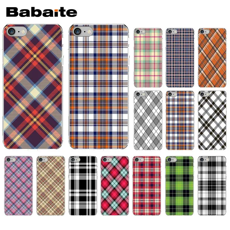 

Babaite Plaid Checked Checkered Colorful Cute Phone Accessories Case for iPhone 8 7 6 6S Plus 5 5S SE XR X XS MAX Coque Shell