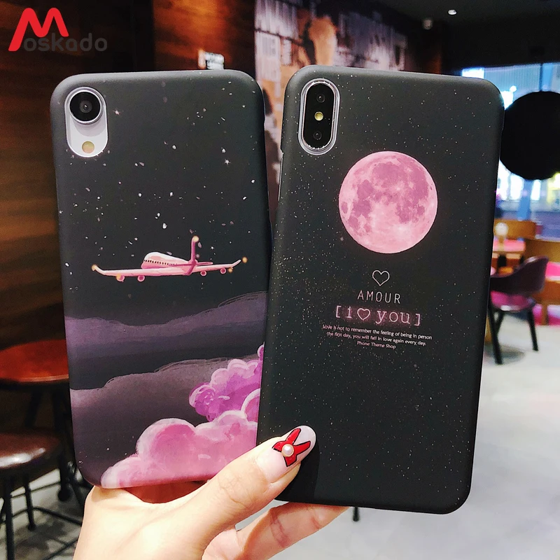 Чехол для телефона с Луной и звездами iPhone XS MAX XRKJOE чехол X 6 S 7 8 Plus разноцветный