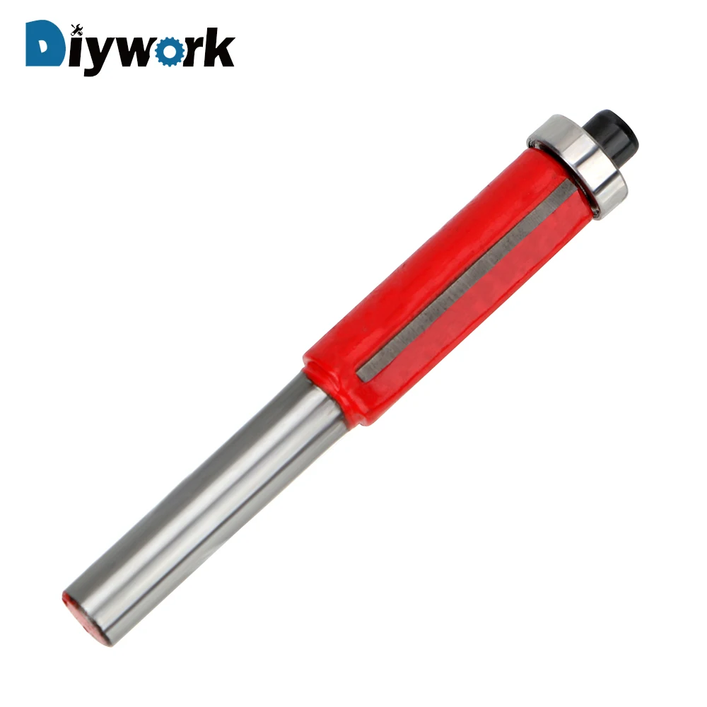 

DIYWORK 3/8' Blade Diameter Bearing Cutter Woodworking Trimming Cutter Head Bit Hand Tools 1/4' End Wood Edge Milling Cutter