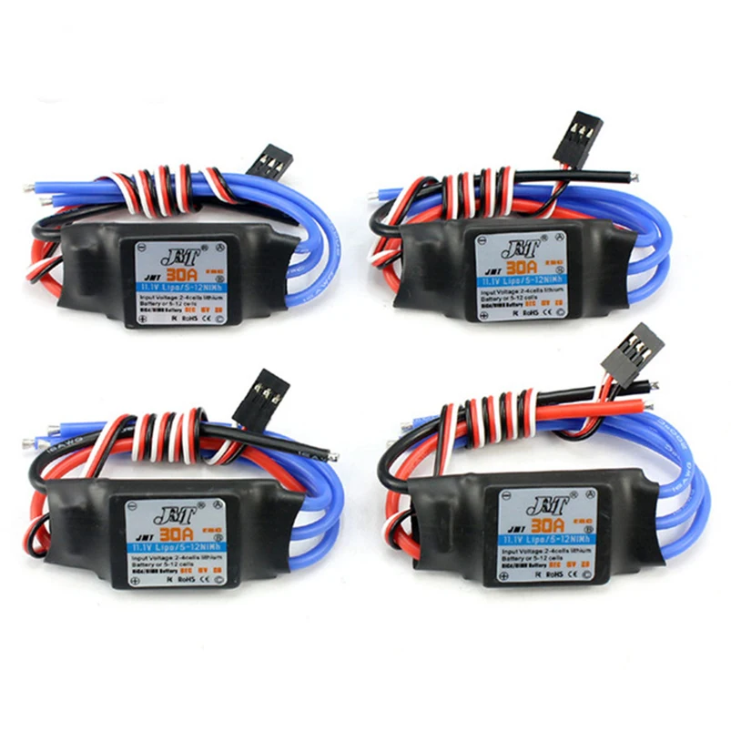 

4Pcs 30A Brushless ESC Speed Controller For DIY FPV RC Quadcopter F450 Multi-Rotor Aircraft Helicopter Drone