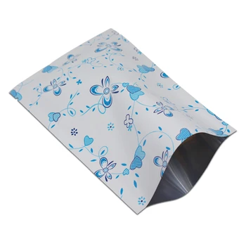 

2000pcs/lot Beautiful Open Top Food Candy Pouch Heat Seal Aluminium Foil Bag With Flowers Printed For Wedding Birthday Party