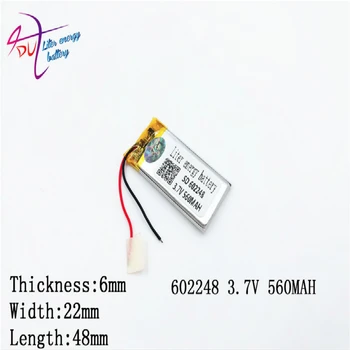 

10pcs 3.7V 560mAh 602248 602050 Lithium Polymer Li-Po Rechargeable li ion Battery For Mp3 MP4 MP5 GPS Vedio Game toys