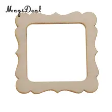 20 piezas 50x50mm cuadrado de madera forma Vintage DIY marco de madera Mini marco de fotos para álbum de recortes artesanía DIY campanas de viento decoraciones del hogar