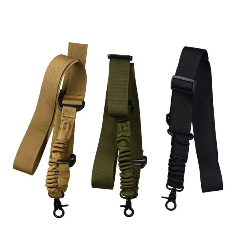 

New Nylon Adjustable Multi function Tactical single point Bungee Airsoft Sling Strap Hunting Supplies Random Color