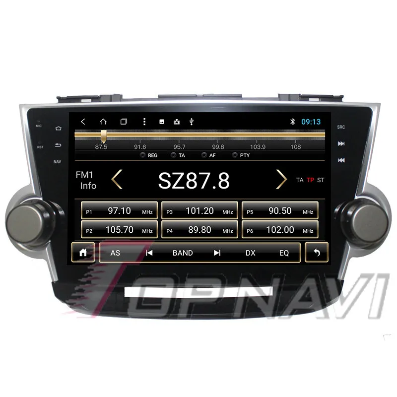 Автомобильный компьютер Topnavi 10 1 дюймов Восьмиядерный Android 8 GPS для Toyota Highlander 2008 2009