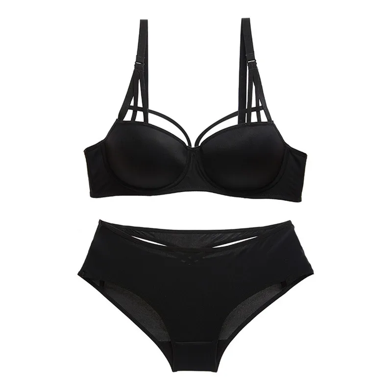 Koop Varsbaby jonge dames sexy dunne schouderriem push up ondergoed effen driekwart beha sets