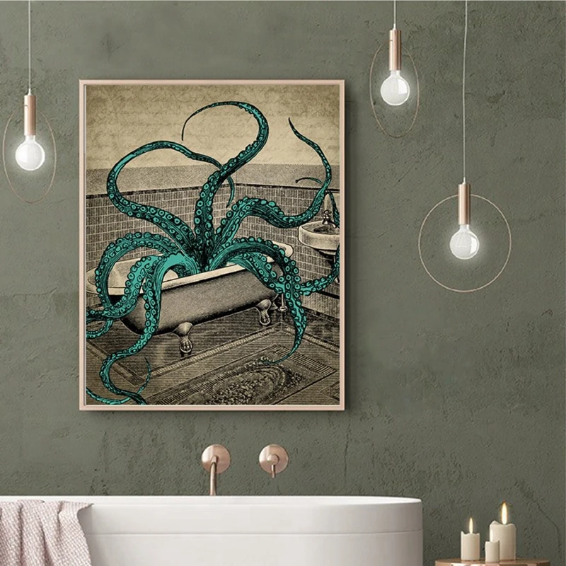 Quadro Su Tela Jeawa Con Polpo Con Occhiali Da Sole - Decorazione Artistica Moderna Per Soggiorno, Camera Da Letto, Ufficio - 4